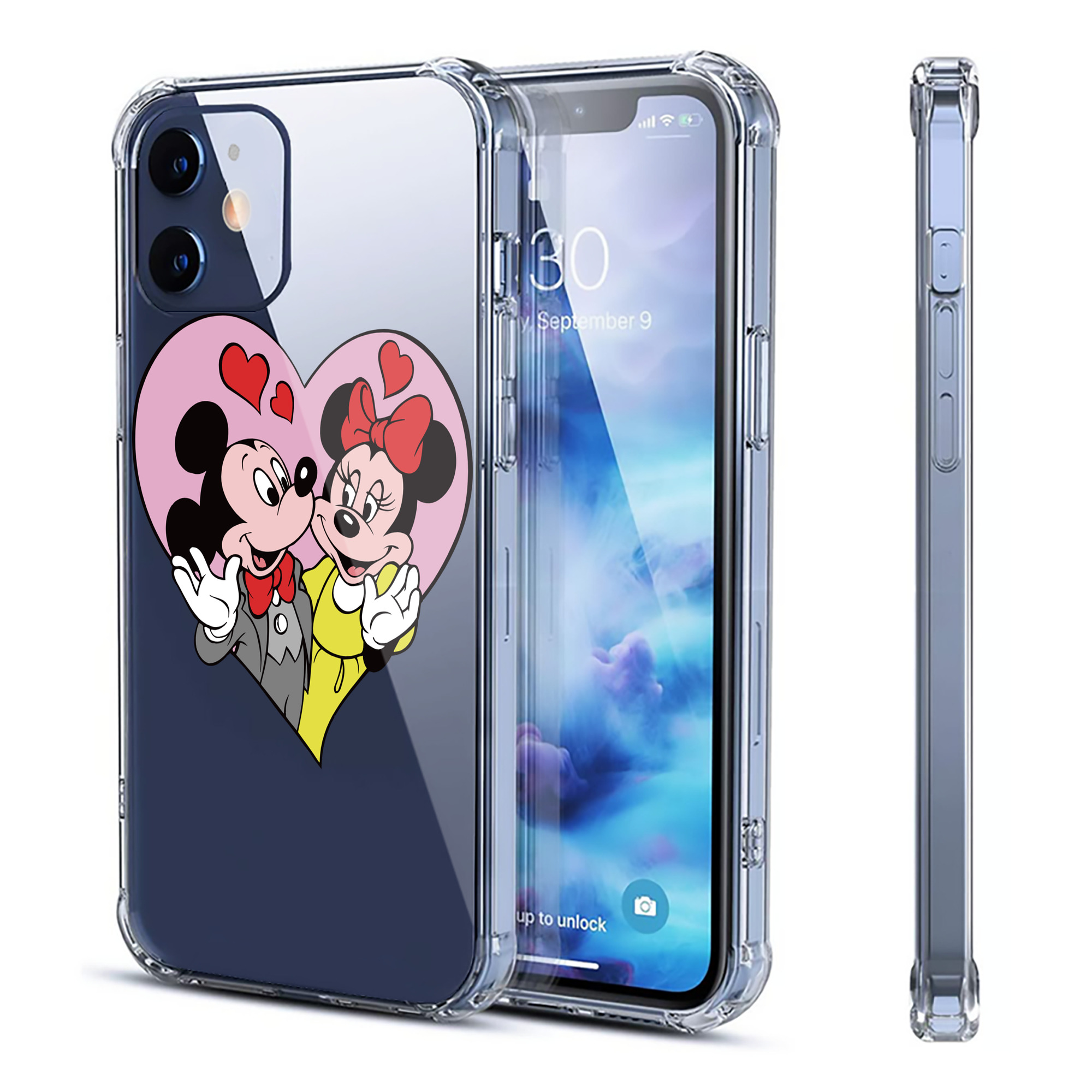 （画像用） ミッキーマウス Mickey Mouse 【iPhone 12シリーズ対応】透明スマホケース（クリアソフトケース）